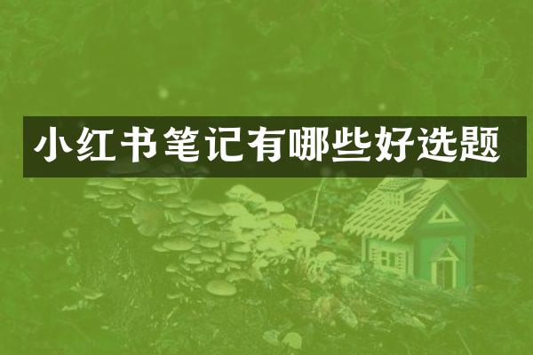 小红书笔记有哪些好选题
