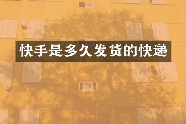 快手是多久发货的快递