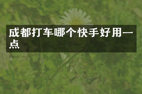 成都打车哪个快手好用一点