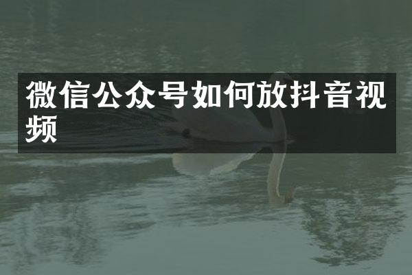 微信公众号如何放抖音视频