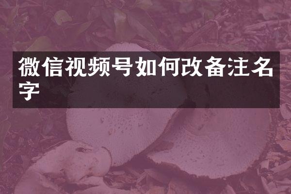 微信视频号如何改备注名字