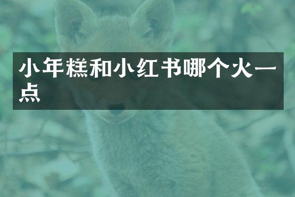 小年糕和小红书哪个火一点