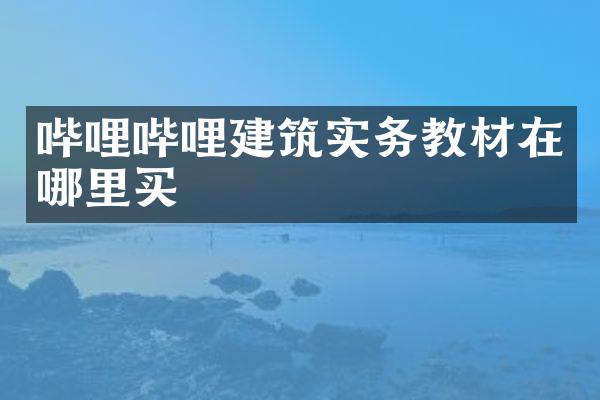 哔哩哔哩建筑实务教材在哪里买
