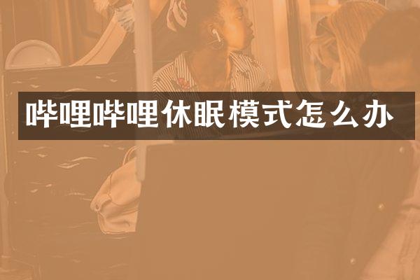 哔哩哔哩休眠模式怎么办
