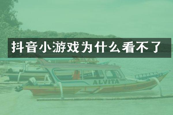 抖音小游戏为什么看不了