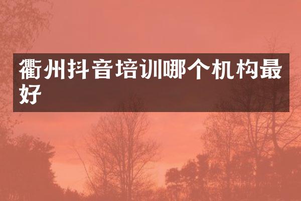 衢州抖音培训哪个机构最好