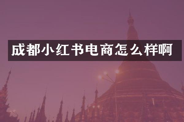 成都小红书电商怎么样啊