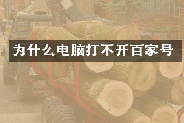 为什么电脑打不开百家号