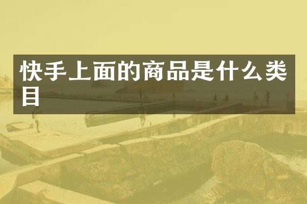 快手上面的商品是什么类目