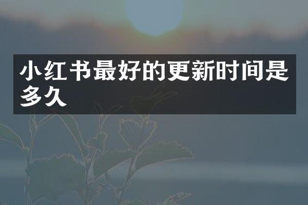 小红书最好的更新时间是多久