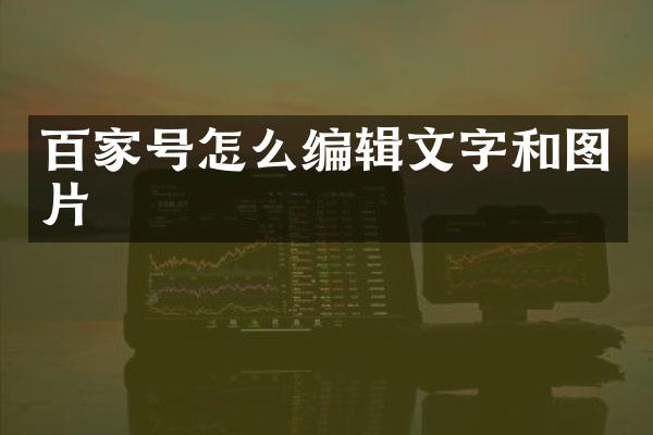 百家号怎么编辑文字和图片