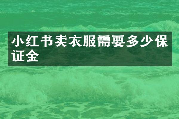 小红书卖衣服需要多少保证金