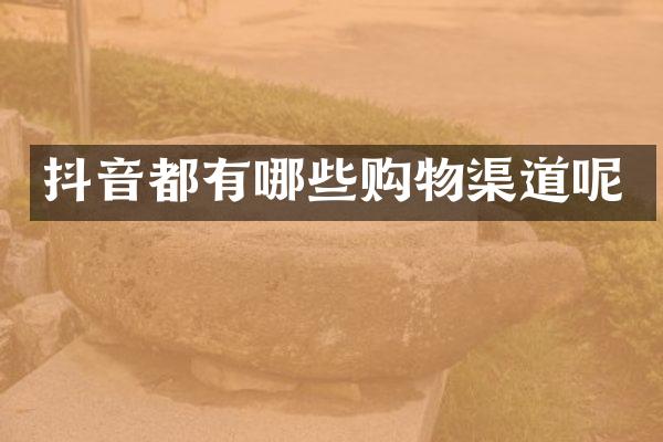 抖音都有哪些购物渠道呢