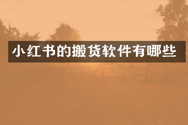 小红书的搬货软件有哪些