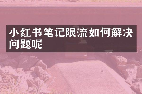 小红书笔记限流如何解决问题呢