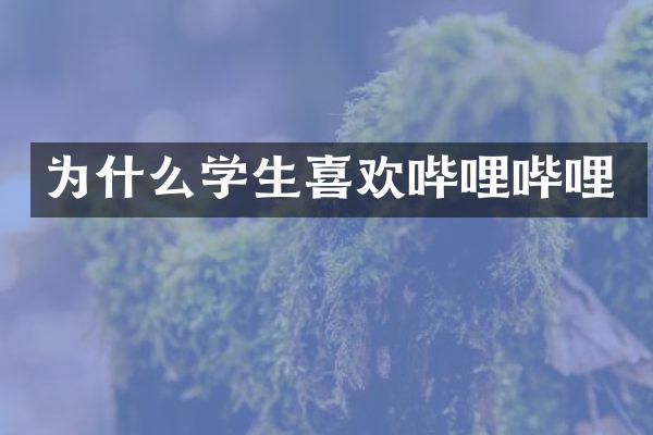 为什么学生喜欢哔哩哔哩