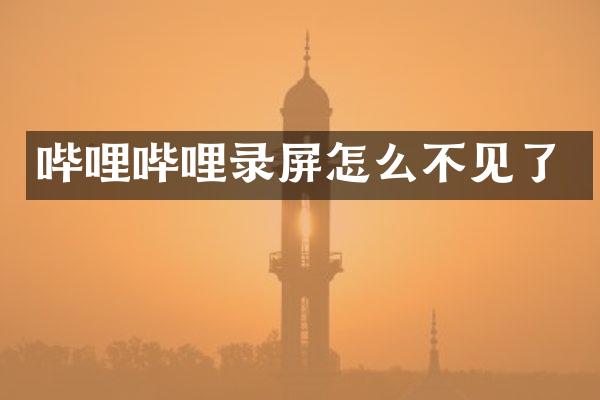哔哩哔哩录屏怎么不见了