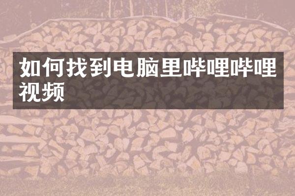 如何找到电脑里哔哩哔哩视频