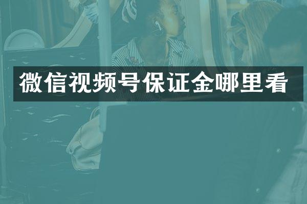 微信视频号保证金哪里看