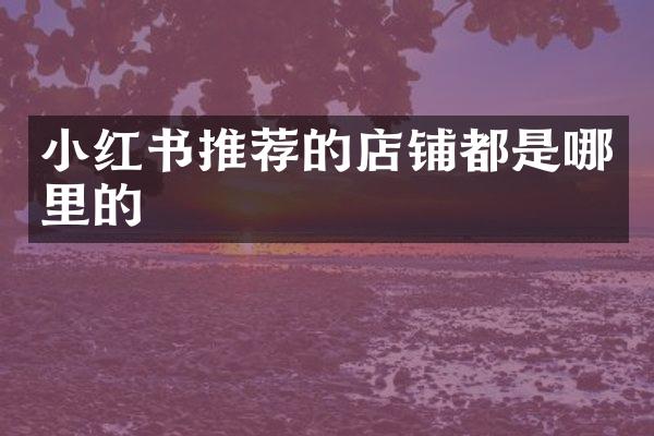 小红书推荐的店铺都是哪里的