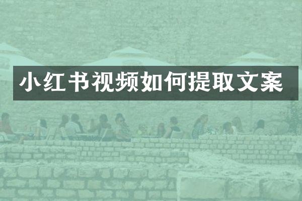 小红书视频如何提取文案