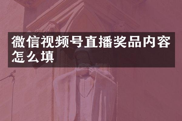 微信视频号直播奖品内容怎么填