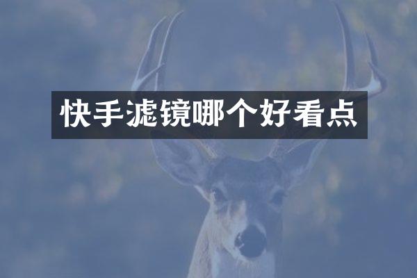 快手滤镜哪个好看点