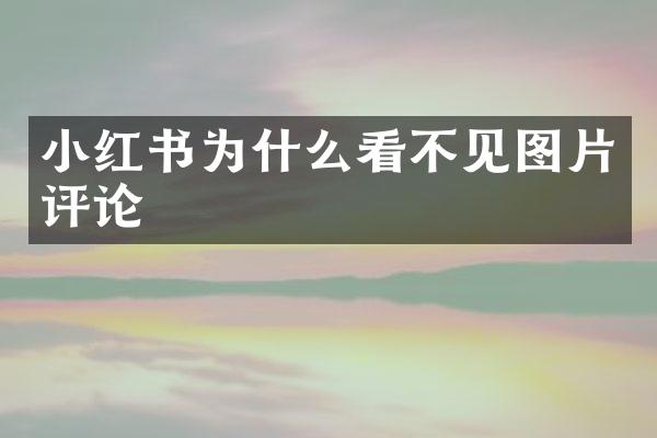 小红书为什么看不见图片评论