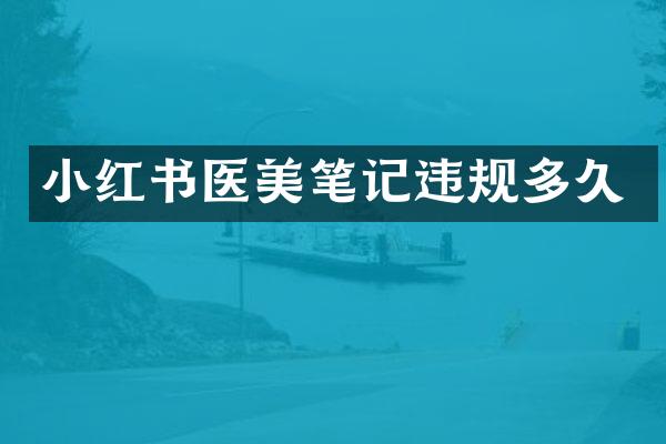 小红书医美笔记违规多久