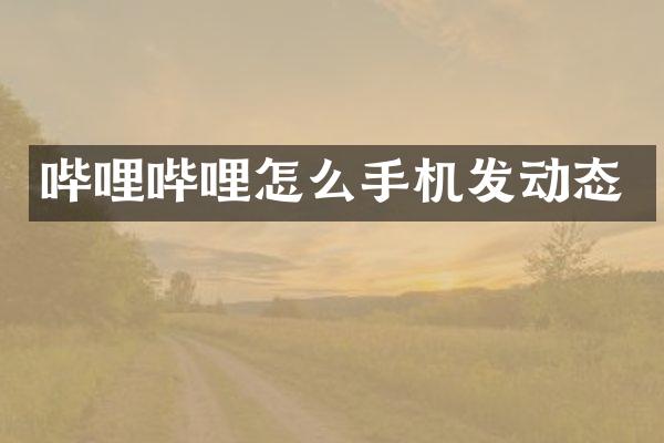 哔哩哔哩怎么手机发动态