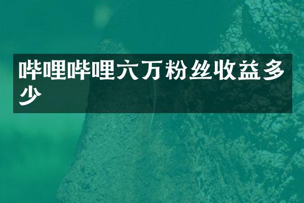 哔哩哔哩六万粉丝收益多少
