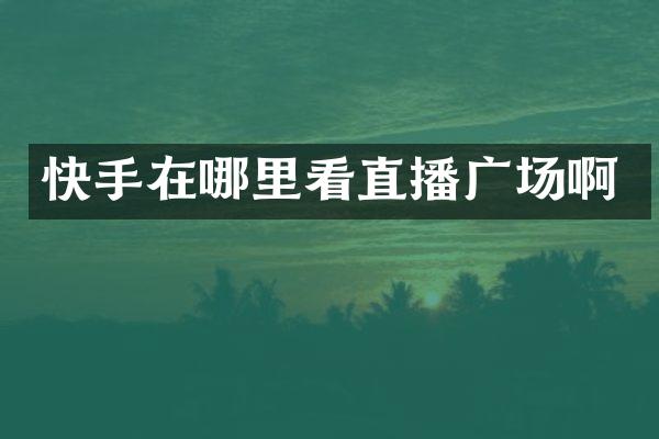 快手在哪里看直播广场啊