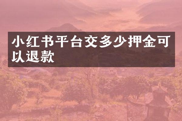 小红书平台交多少押金可以退款