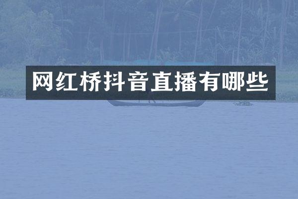 网红桥抖音直播有哪些