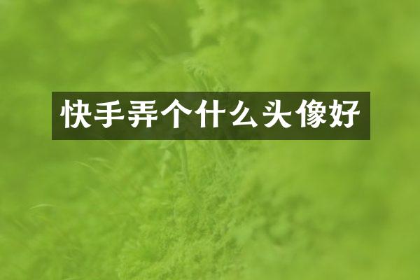 快手弄个什么头像好