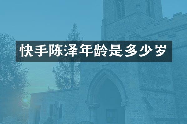 快手陈泽年龄是