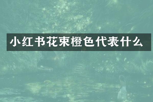 小红书花束橙色代表什么