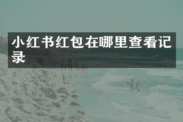 小红书红包在哪里查看记录