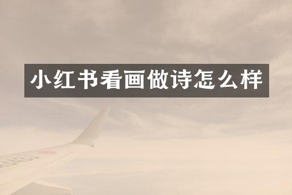 小红书看画做诗怎么样