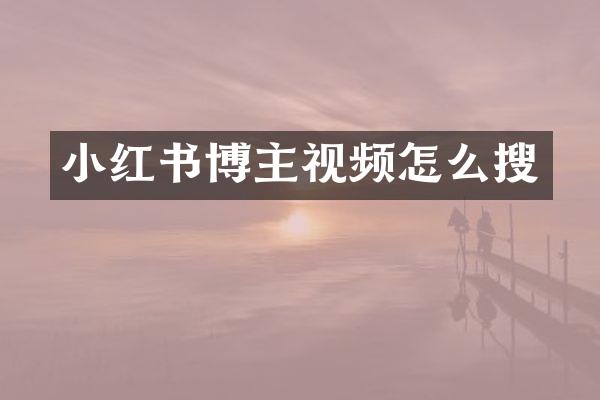 小红书博主视频怎么搜