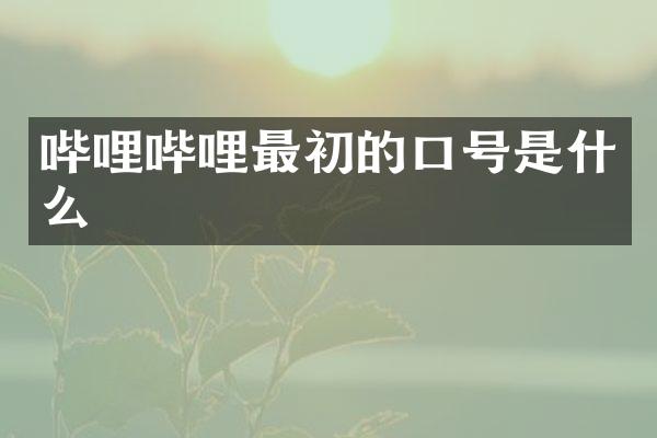 哔哩哔哩最初的口号是什么