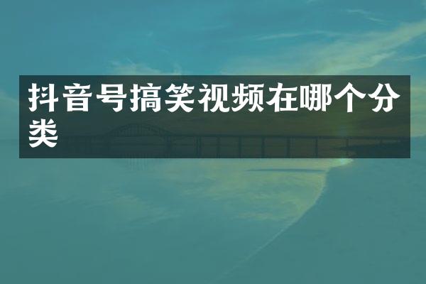 抖音号搞笑视频在哪个分类