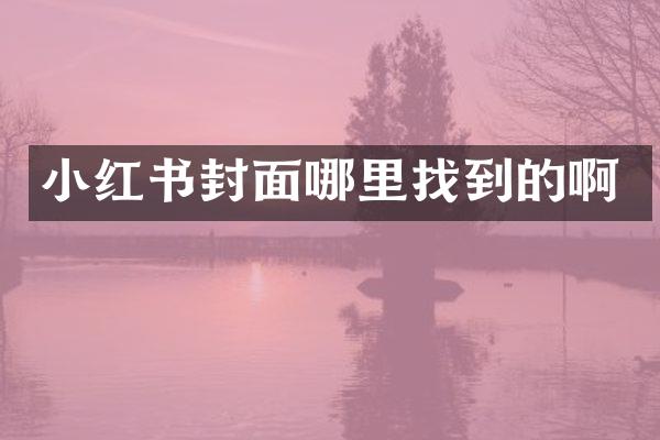 小红书封面哪里找到的啊