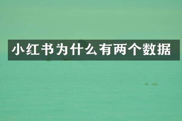 小红书为什么有两个数据
