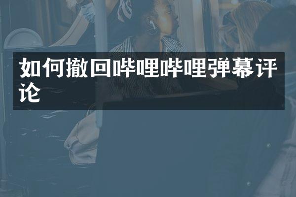 如何撤回哔哩哔哩弹幕评论