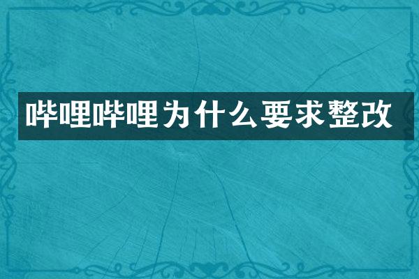 哔哩哔哩为什么要求整改
