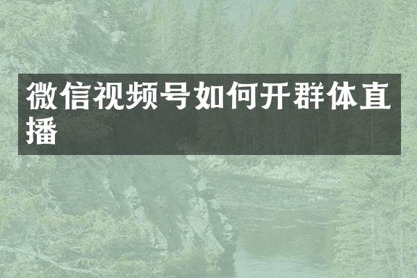 微信视频号如何开群体直播