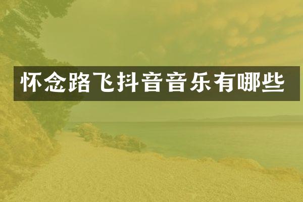 怀念路飞抖音音乐有哪些