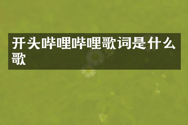 开头哔哩哔哩歌词是什么歌