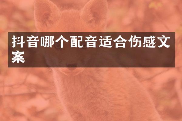 抖音哪个配音适合伤感文案